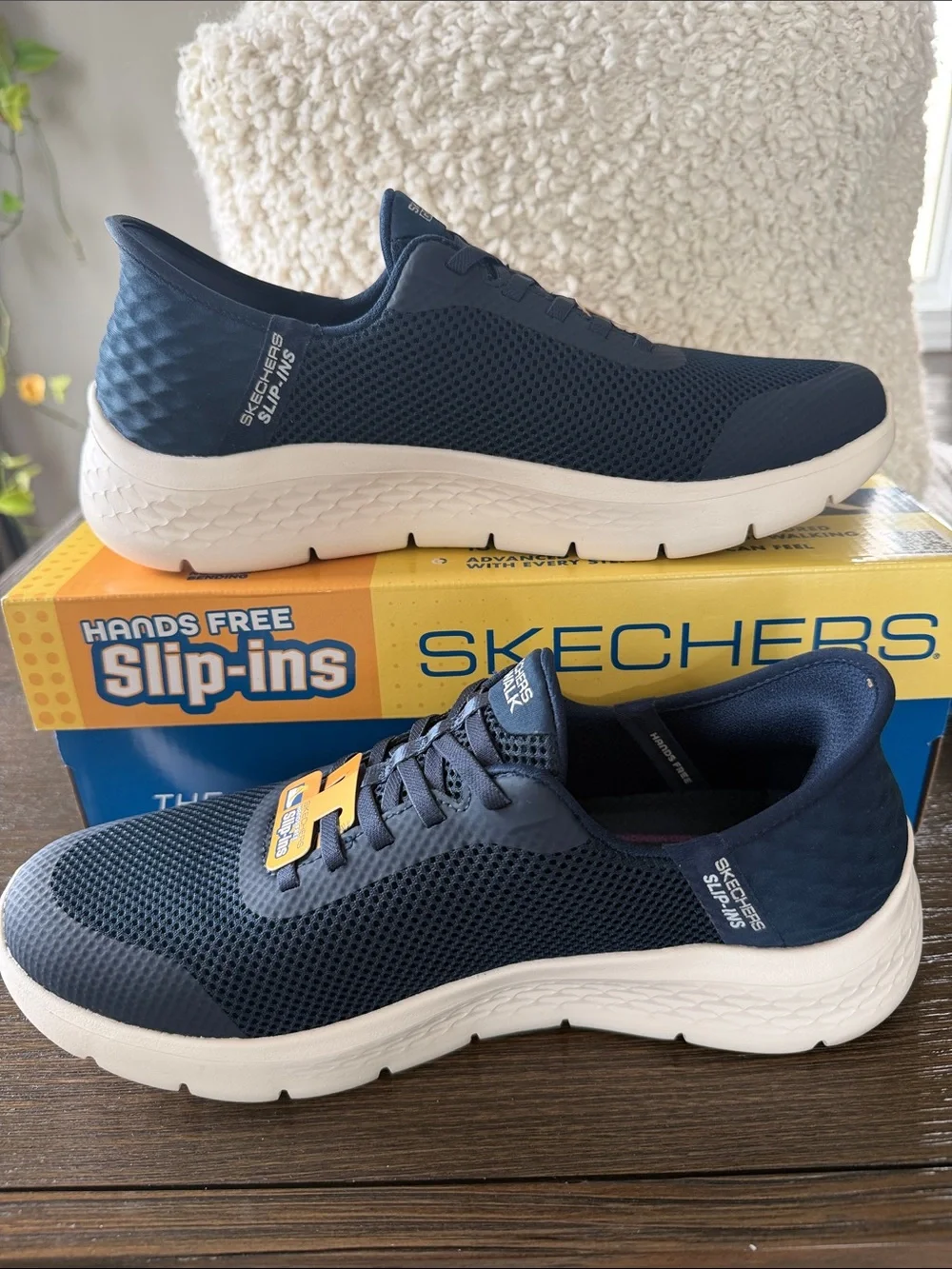 Skechers GOwalk  Grand Entry Navy Breathable Mesh Women's Slip-On Sneakers